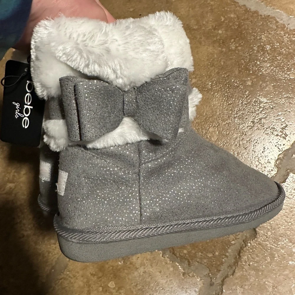 NWT Bebe Girls Shimmer MicroSuede Winter Boot Size 3